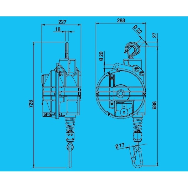 Zero Gravity Tool Balancer, 98 Stroke, 44.1-66.1 Lb Capacity